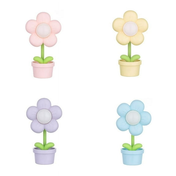 Mini Flower Night Light Cute Small Table Lamp Desktop Decoration Bedroom Atmosphere Light Children'S Toy Holiday Gift