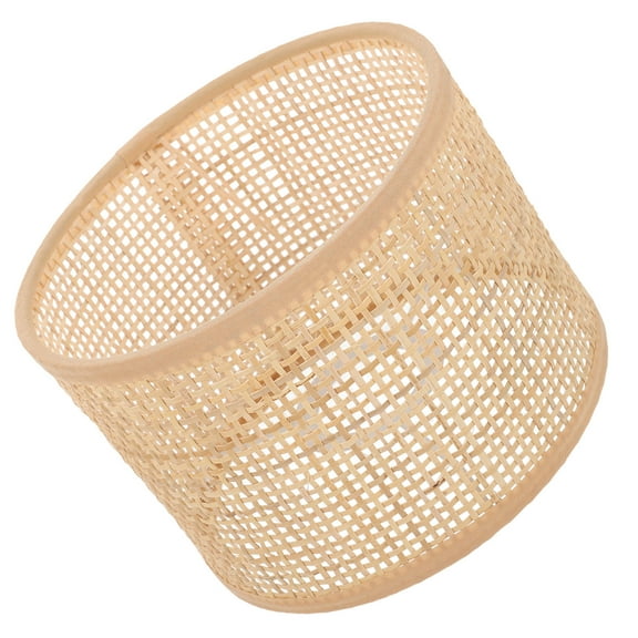 OATIPHO 1Pc Light Brown Rattan Weaving Lamp Shade Decorative Home Lampshade