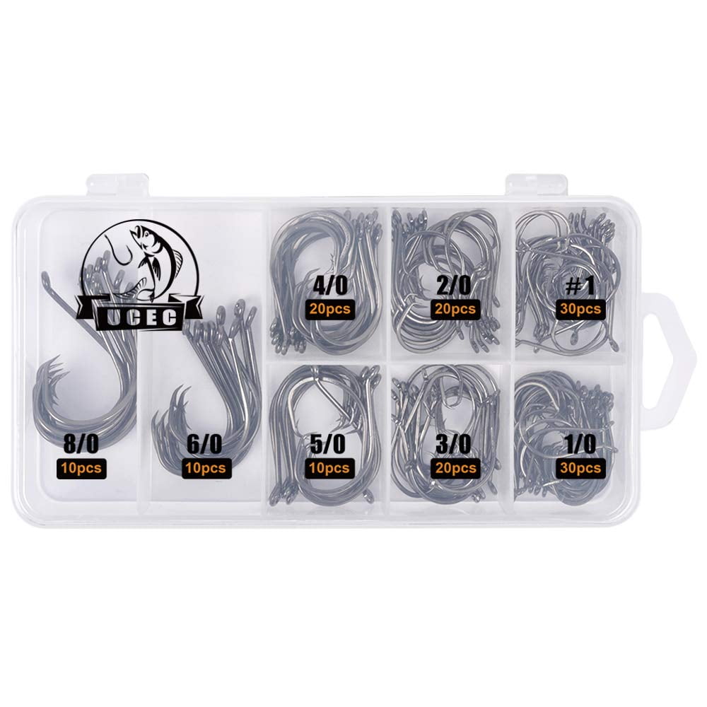 100 #8/0 Offset Octopus Circle Fishing Hooks 2X Strong Chemically Sharpened USA! 