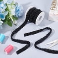 thumbnail image 5 of 3.3 Yard Faux Pearls Lace Ribbon 0.6inch Wide Black Beaded Crystal Rhinestone Applique Edge Lace Ribbon, 5 of 9