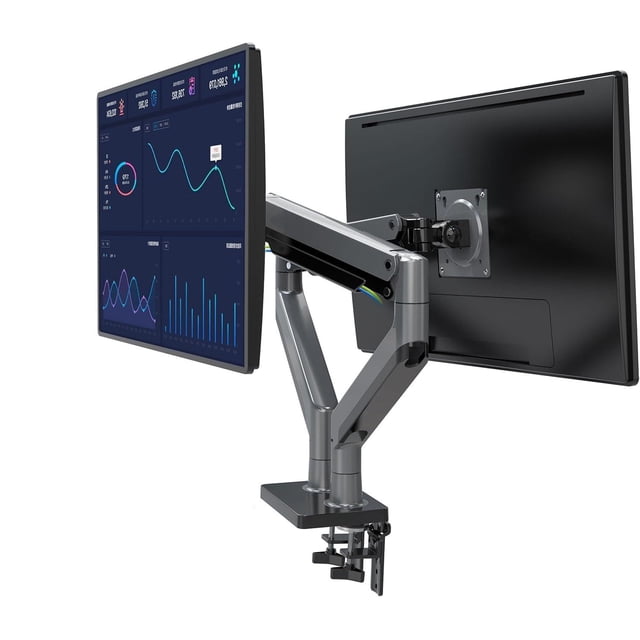 Soporte Hidráulico Doble MORNWELL para Pantalla de 22 a 32 Pulgadas Negro Ergonómico