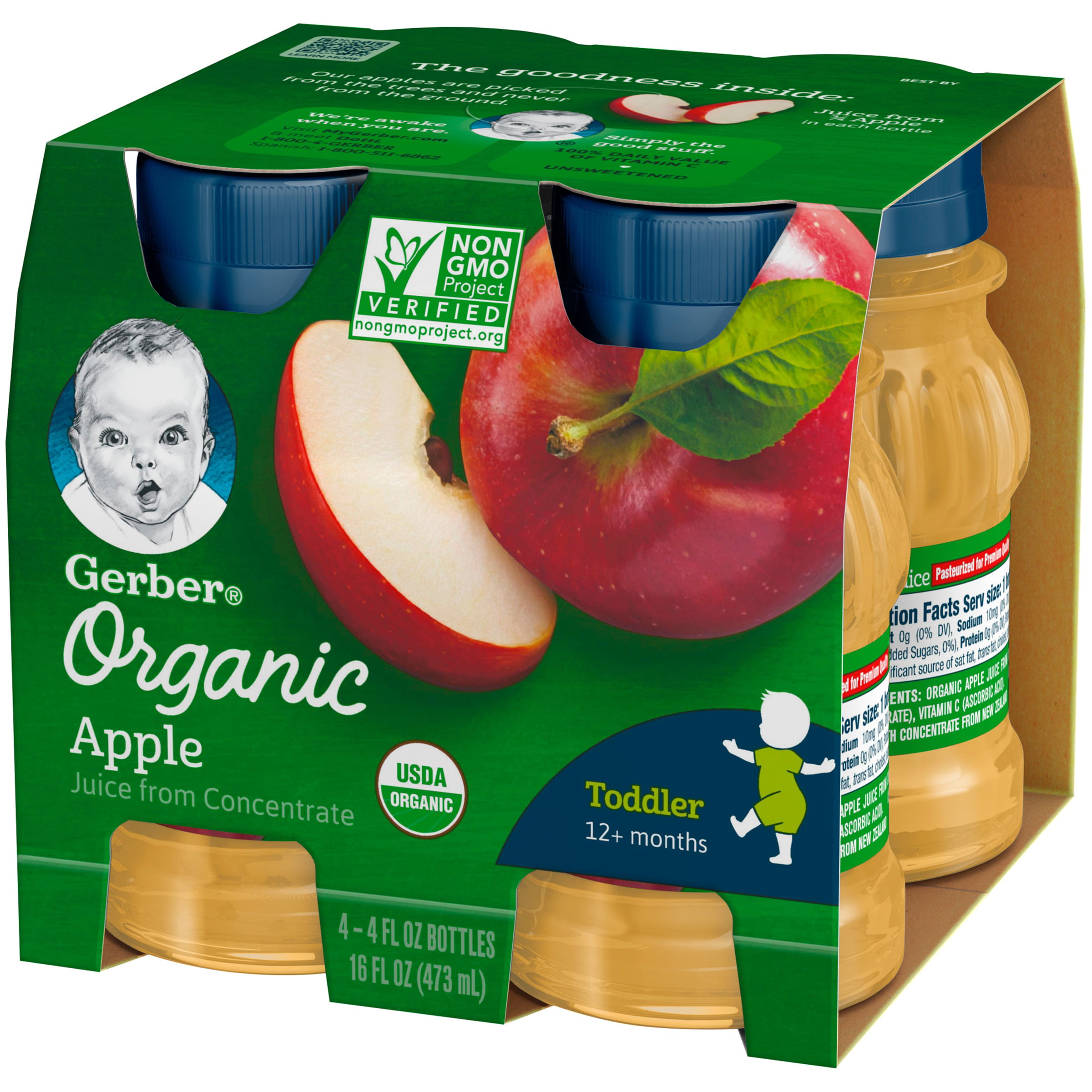 Gerber Organic 100% Apple Juice 4 fl oz 
