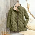 thumbnail image 2 of Womens Plus Size Lightweight Puffer Jacket Long Sleeve Quilted Design Button Front Winter Coat, 2 of 9