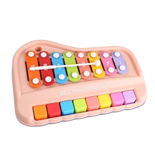 Fridja 2 In 1 Baby Piano Xylophone Toy For Toddlers 1-3 Years Old, 8 Multicolored Key Keyboard Xylophone Piano, Preschool Educational Musical Learning Instruments Toy Christmas Gift for Kids