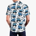 thumbnail image 3 of Balery Blue Excavator Printed Men’s Short Sleeve Polo Shirt, Midweight Men's Shirt,Golf Polo shirts -Medium, 3 of 8