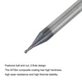 thumbnail image 3 of Uxcell 0.5mm Radius 4mm Shank 50mm Length HRC45 Carbide AlTiSin Coated Ball Nose End Mill, 3 of 6