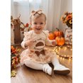 thumbnail image 5 of RUINIXCW My Rolls Are Homemade Newborn Baby Girl Thanksgiving Outfit Infant Baby Girls Fall Winter Clothes Long Sleeve Romper and Tulle Skirts Headband Set, 5 of 10