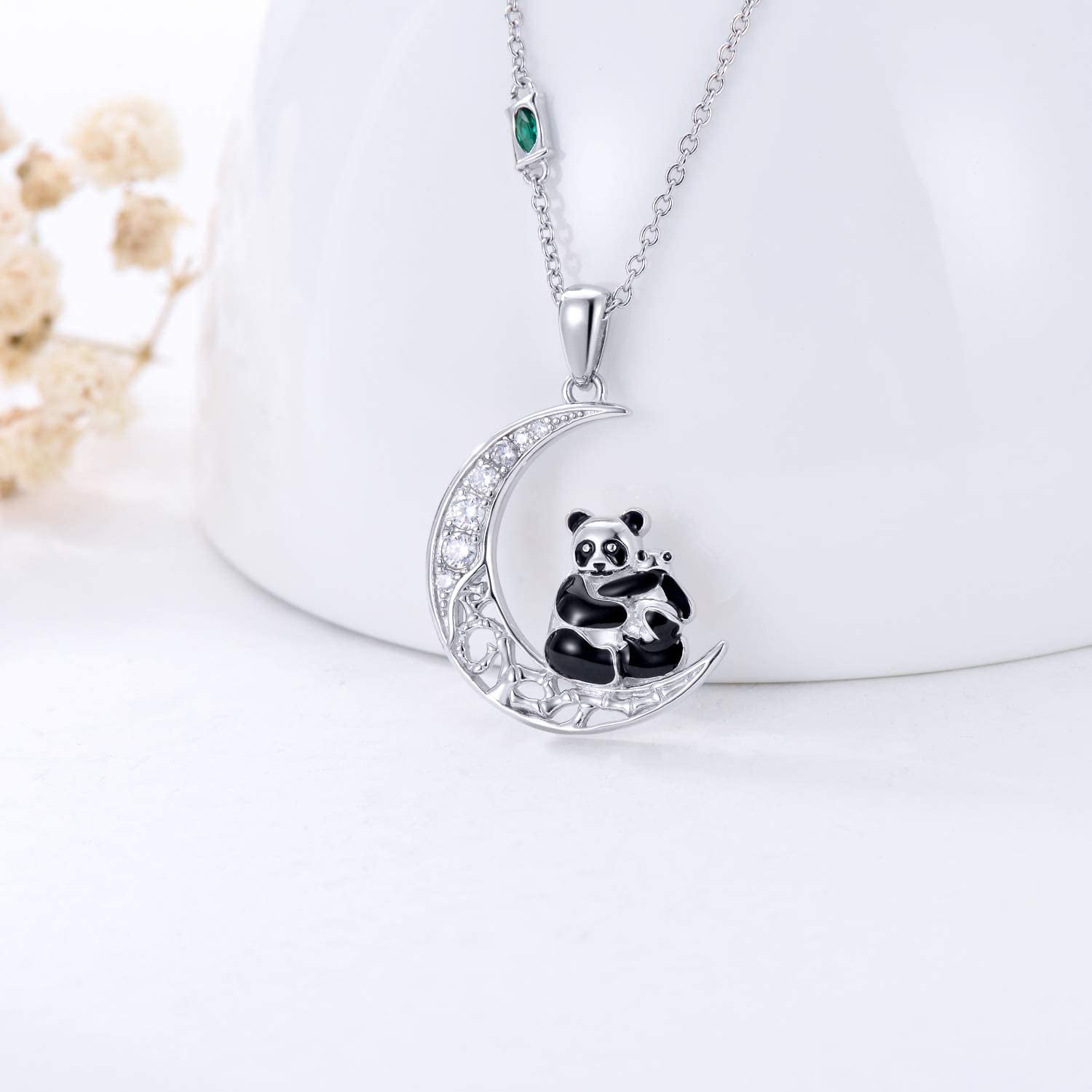 Panda Necklace Sterling Silver Mother 