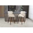 thumbnail image 1 of Luccalily Velvet Bar Stools Set of 2,the seat with a 360 degrees rotate Bar Stools with Back and Footrest,Modern Design and wooden Base for Kitchen,Bistro Pub, Dining Room Counter, 1 of 15