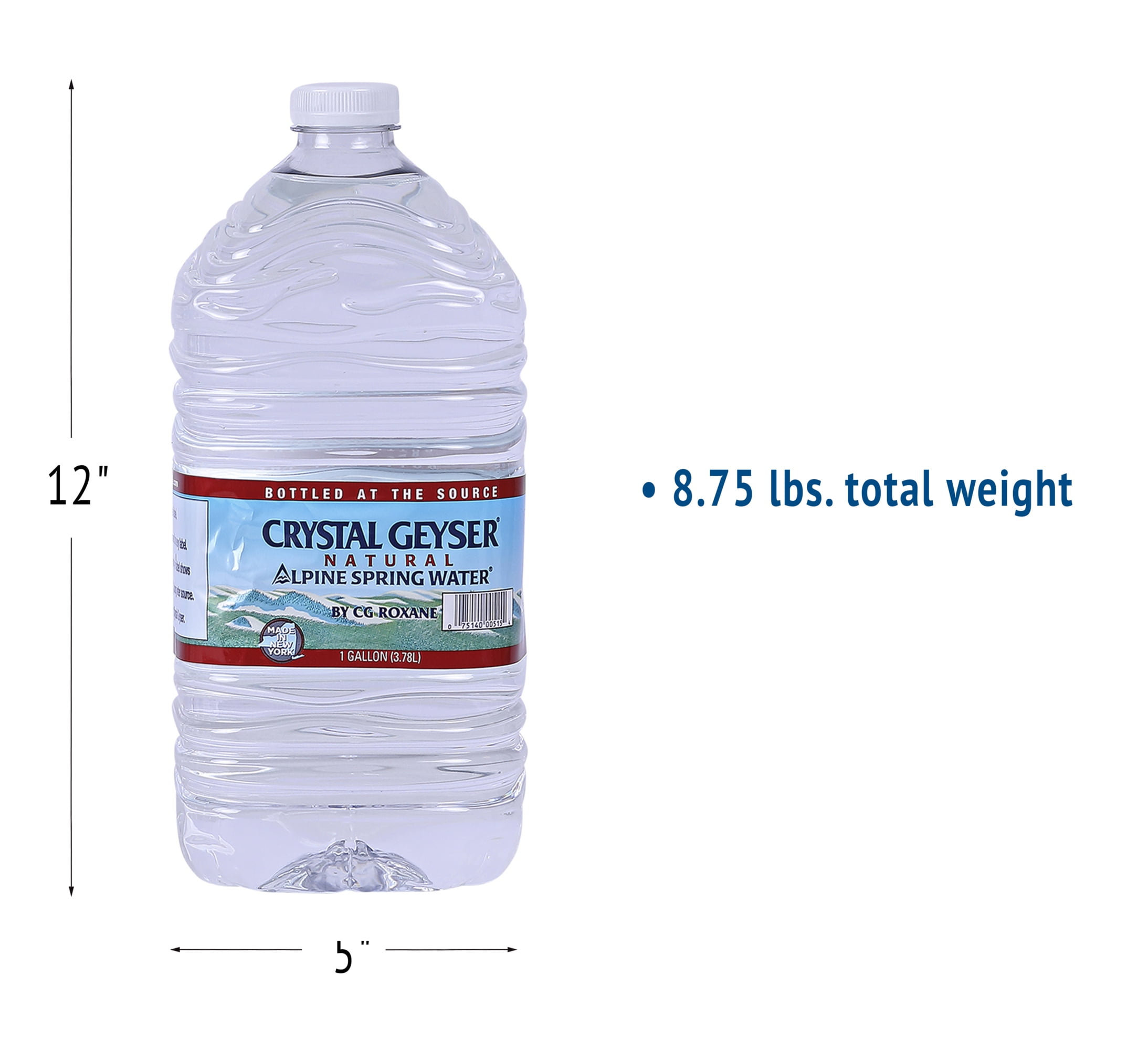 (6 pack) Crystal Geyser Alpine Spring Water, 1 Gallon Plastic Jug