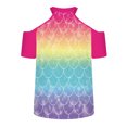 thumbnail image 4 of Tops con estampado de hombros descubiertos de manga corta con cuello en V para mujer Pompotops hkajfhjk466916, 4 of 4