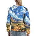 thumbnail image 7 of Daiia Western Desert Cactus Pattern Women's Fashion Hoodies & Sweatshirts with Kangaroo Pocket Hooded Sweatshirt with Eye-catching Drawstrings-Medium, 7 of 7