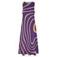 thumbnail image 3 of Purple And Gold Tailgate Swag Long Dress Bridesmaid Dress Woman Dress Women Summer, 3 of 7