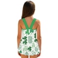 thumbnail image 2 of Uourmeti Girls' One Piece Skirted Swimsuit | Patterned Shamrock Print | Quick Dry Stretch Swim Dress for Beach & Pool Vacations, 2 of 8