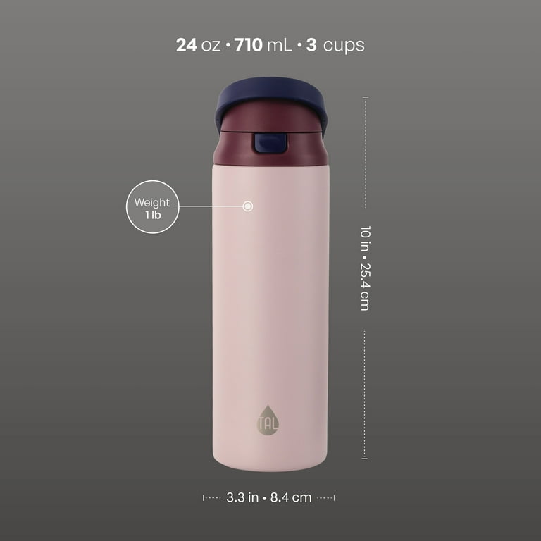 TAL Stainless Steel 2-in-1 Straw and Chug Water Bottle with Push