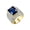 Blue, variant on Gemstone Rings for Men Square Cut Big Halo Wide Band Stainless Steel Cubic Zirconia Gold Plated Iced Out Hip Hop Engagement Promise Wedding Personalized Gift Jewelry Red 9