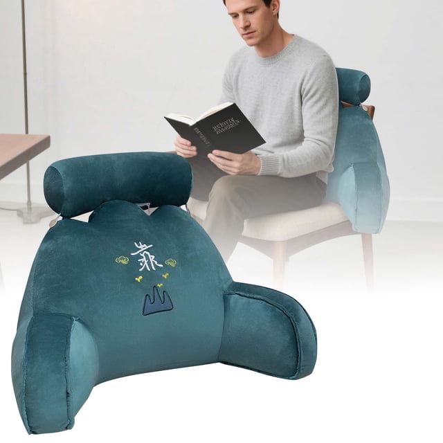KER Back Cushion For Bed & Sofa Lumbar Support Pillow With Armrests Reading Pillow For Back Chair & Floor Sitting