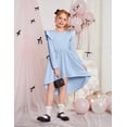 thumbnail image 3 of Arshiner Girls Dresses Ruffle Long Sleeve High Low Flowy Swing Casual Party Dresses with Pockets, 3 of 6