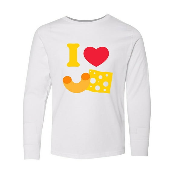 Inktastic I Heart Mac and Cheese Long Sleeve Youth T-Shirt
