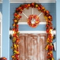 thumbnail image 2 of 15.7 Inch Artificial DIY Fall Wreath with Maple Leaves – Autumn Front Door Wreath for Thanksgiving, Indoor & Outdoor Seasonal Decoration, 2 of 7