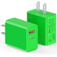 thumbnail image 1 of Bloque de cargador de pared USB C de 20 W, paquete de 2 adaptadores de enchufe de bloque de carga rápido tipo C con puerto dual PD para iPhone 11/12/13/14/15/Pro Max, XS/XR/X, Ipad Pro, AirPods Pro, S, 1 of 4