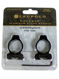 Leupold Rifleman .22 Rimfire 1" Vertical Split Rings Gloss Black-57405