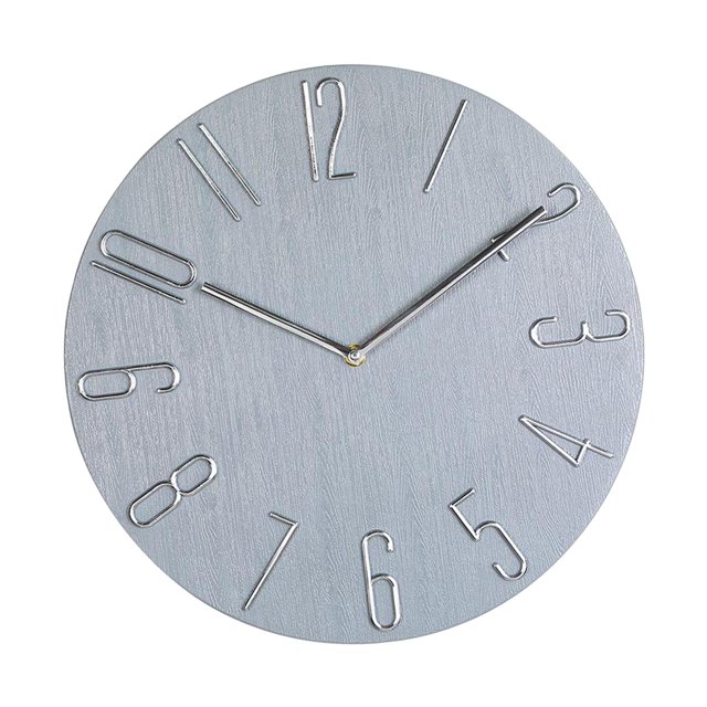 Reloj de Decoración de oficina Zulema Arte decorativo del reloj de pared Gris
