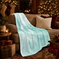 thumbnail image 3 of Aqua Shell and Wave Line Pattern with Soft Sand Texture, Calm Coastal Motif for Beach Lovers, Housewarming Gift, Soft Flannel Blanket for Beach House and Guest Room, Coastal Home Decor, 3 of 9