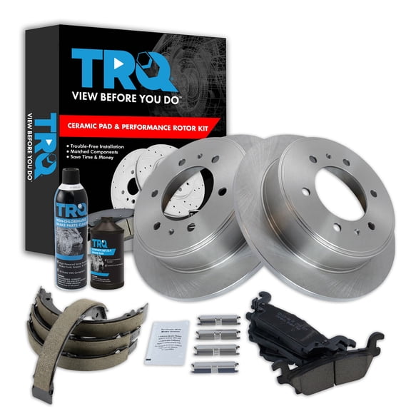 TRQ Rear Brake Pad & Rotor Kit BKA38616 Fits Select 2006-2010 Hummer H3 , 2009-2010 Hummer H3T