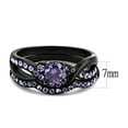 thumbnail image 2 of Luxe Jewelry Designs 2-Piece Women's Stainless Steel Wedding Ring Set with Amethyst Cubic Zirconia,, 2 of 4