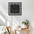 thumbnail image 3 of Black Geometric Wooden Wall Clock Silent Non Ticking, White Greek Key Design Burlap Modern Art Square Wall Clocks Battery Operated, Decor Clock for Home Office, Living Room, Kitchen, 12 Inch, 3 of 9