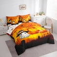 thumbnail image 2 of Manfei Spooky Halloween Alphabet C 7-Piece King Bedding,Fall Pumpkin King Bed in a Bag,Orange,Halloween Reversible, 2 of 7
