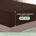 thumbnail image 2 of Elegant Comfort Extra Deep Pocket Single Fitted Sheet 18-24 Inch Deep, Wrinkle-Free, Soft, Smart Pocket, Fits High Mattresses, Full, Chocolate Brown, 2 of 5