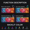 thumbnail image 5 of Colored Heart Glass RGB Gaming Mouse Pad Large Keyboard Mat Rubber Base 13 Light Modes, 5 of 6