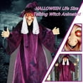 thumbnail image 4 of Décorations de Sorcière Animatroniques d'Halloween, Décor de Sorcière Suspendue Grandeur Nature d'Halloween, Sorcière Animée Debout Parlante aux Yeux Rouges, Décor de Sorcière Volante Debout pour Décors Effrayants Accessoire, 4 of 8