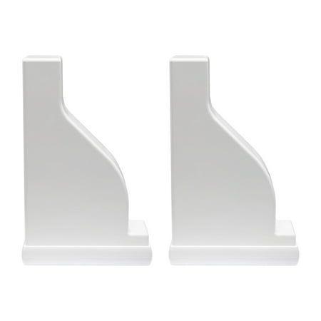 Plum Fittings Decorative White Vinyl Pergola End Cap 2"x 6" Rail (Pack of 4)