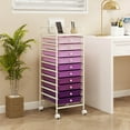 thumbnail image 2 of Costway 10 Drawer Rolling Storage Cart Scrapbook Paper Office School Organizer Purple, 2 of 10