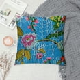 thumbnail image 2 of Orinice Indian Handmade Cotton Turquoise Kantha Fruit Print Threads Work Cushion Cover Throw Decorative Pillows Cover Bohemian  White, 2 of 5