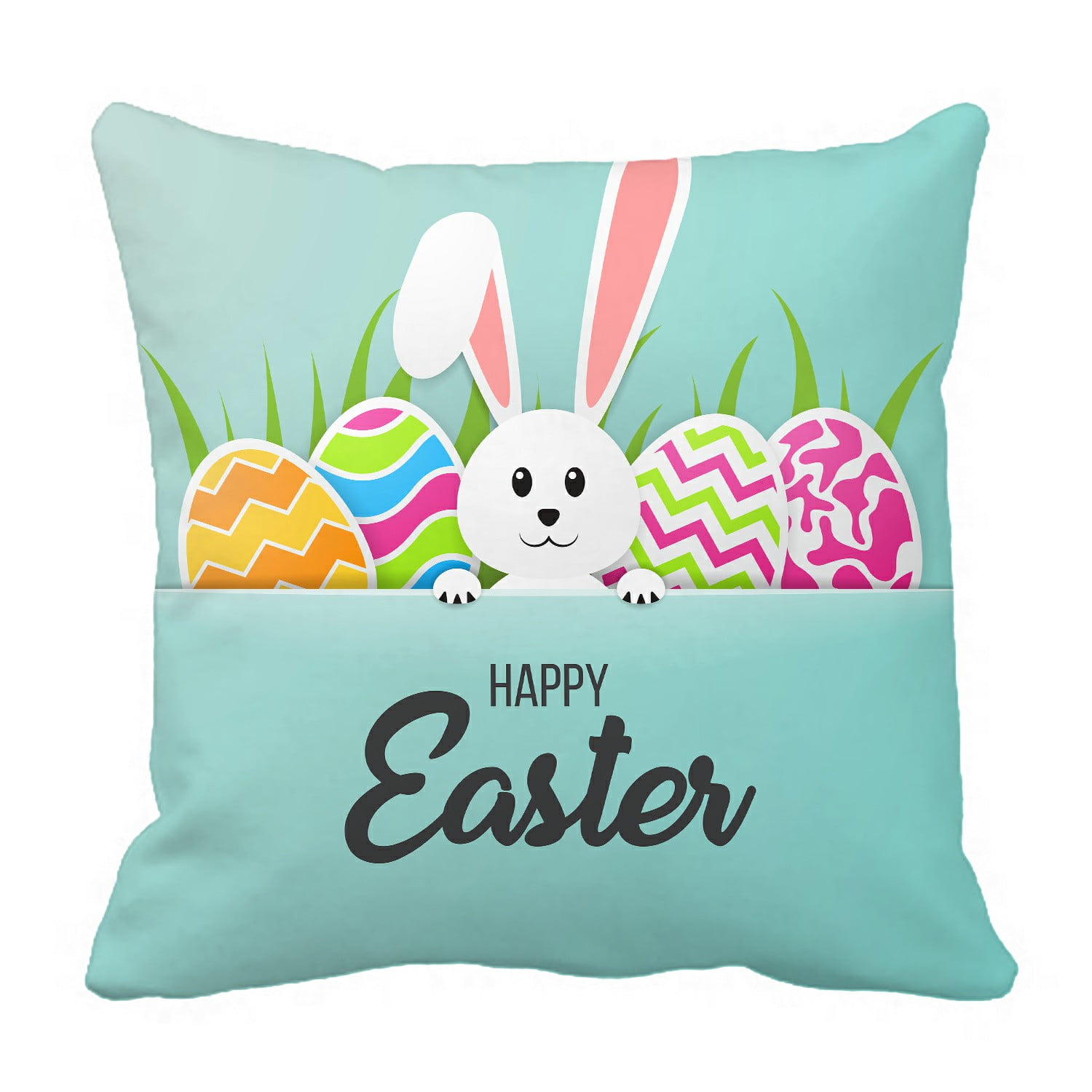 ABPHQTO Happy Easter Greeting Card Pillow Case Pillow Cover Pillow Protector Two Sides For Couch