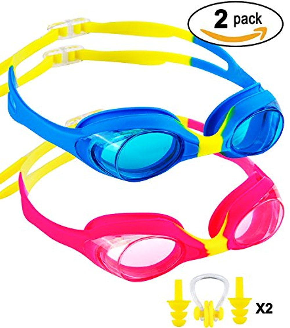 Kids Swim Goggles,2 Pack Clear Child Swimming Goggles,Anti Fog UV Protection Leakproof Silicone Frame Goggles for... by LIVEDITOR LIGHTING