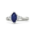 thumbnail image 2 of HeartsAndYou 2ct Natural Blue Tanzanite Trilogy Ring 14k SOLID White Gold Trillion Accent, 2 of 9