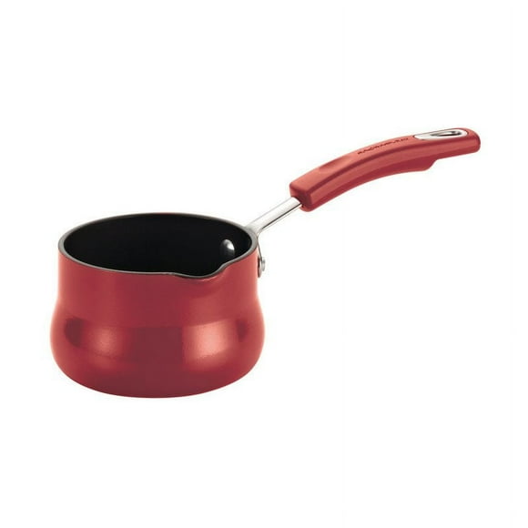 Rachael Ray Hard Enamel 0.75 qt. Sauce Pan in Red Gradient