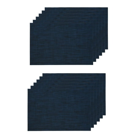

12Pcs Heat-Resistant Placemats Stain Resistant Anti-Skid Washable PVC Table Mats Woven Vinyl Placemats