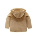thumbnail image 2 of MKOSPLRT Baby Girl Boy Fleece Sherpa Jackets Zip Up Hoodie Bear Ears Fuzzy Jacket Long Sleeve Waem Thick Teddy Coats Winter Outwear 6M-6Years, 2 of 4