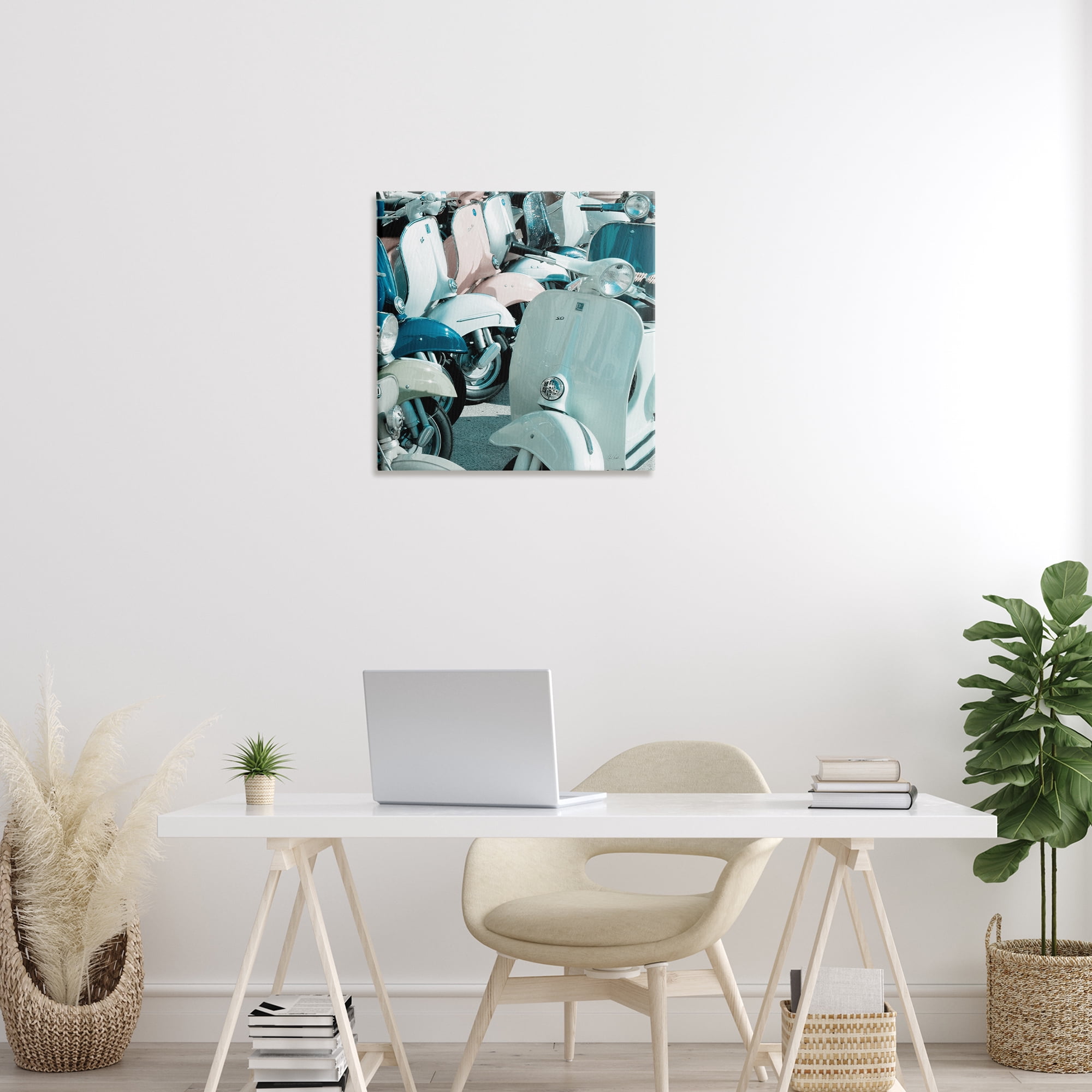 Stupell Industries Lined Up Italian Scooters Transportation Photography Wrapped Canvas Art Print Wall Art, 24 x 24