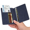 thumbnail image 4 of Passport Holder Travel Wallet RFID Blocking Case Cover - Securely Holds Passport,Boarding Passes, Denim Indigo, 4 of 7