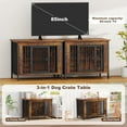 thumbnail image 7 of 39.96" XL Wooden Large Dog Crate Furniture for Medium and Large Breed, Chew-Resistant Dog Kennel Furniture Indoor with 2 Doors and 3.94" Raised Feet, as TV Stand,  Crate Table,Brown, 7 of 7