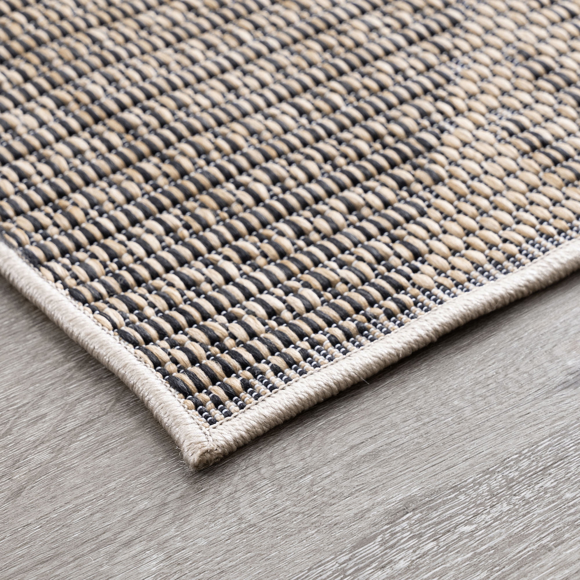 Bliss Rugs Bailey Transitional 2' x 3' Black and Natural Indoor Outdoor Area Rug