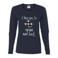 thumbnail image 2 of I Love You To Texas And Back Plaid Pop Culture Womens Graphic Long Sleeve T-Shirt, Navy, 2XL, 2 of 3