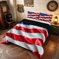 thumbnail image 2 of Manfei Realistic USA Flag Full Size Comforter Sets, July 4th Bedding Comforter Set, Red White Blue, Black Reversible 3-Piece, 1 Comforter and 2 Pillowcases, 2 of 6